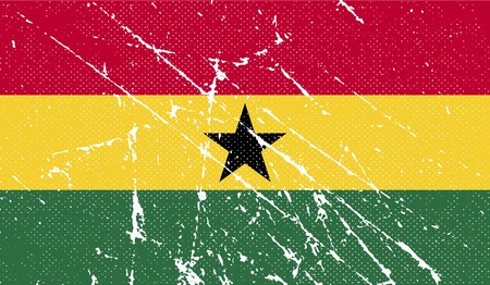 Flag of Ghana with old texture. Vector illustrationのイラスト素材