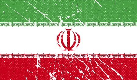 Flag of Iran with old texture. Vector illustrationのイラスト素材