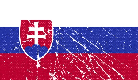 Flag of Slovakia with old texture. Vector illustrationのイラスト素材