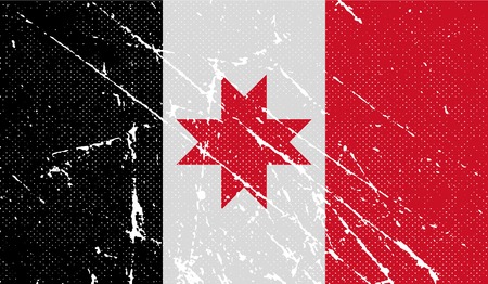 Flag of Udmurtia with old texture. Vector illustrationのイラスト素材