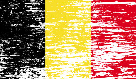 Flag of Belgium with old texture. Vector illustrationのイラスト素材