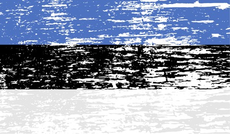 Flag of Estonia with old texture. Vector illustrationのイラスト素材