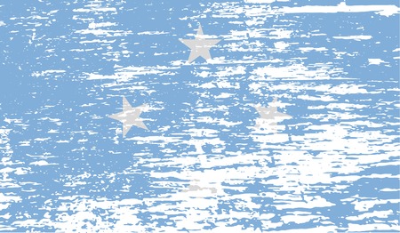Flag of Micronesia with old texture. Vector illustrationのイラスト素材