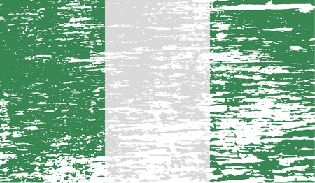 Flag of Nigeria with old texture. Vector illustrationのイラスト素材