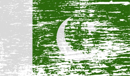 Flag of Pakistan with old texture. Vector illustrationのイラスト素材