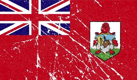 Flag of Bermuda with old texture. Vector illustrationのイラスト素材