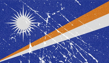 Flag of Marshall Islands with old texture. Vector illustrationのイラスト素材