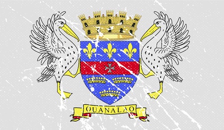 Flag of Saint Barthelemy with old texture. Vector illustrationのイラスト素材