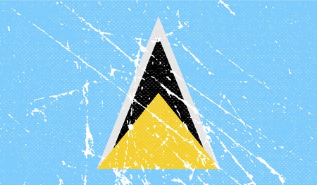 Flag of Saint Lucia with old texture. Vector illustrationのイラスト素材