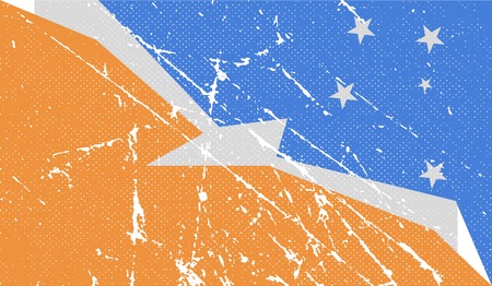 Flag of  with old texture. Vector illustrationのイラスト素材