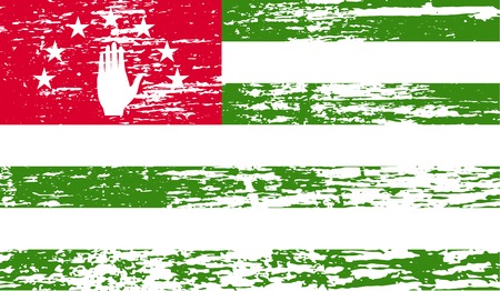Flag of Abkhazia with old texture. Vector illustrationのイラスト素材