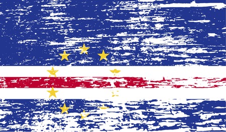 Flag of Cape Verde with old texture. Vector illustrationのイラスト素材