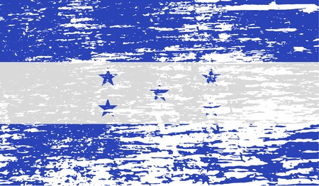 Flag of Honduras with old texture. Vector illustrationのイラスト素材