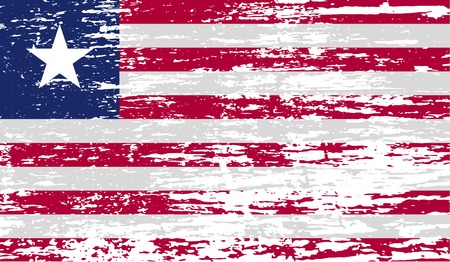 Flag of Liberia with old texture. Vector illustrationのイラスト素材