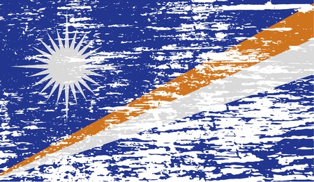 Flag of Marshall Islands with old texture. Vector illustrationのイラスト素材