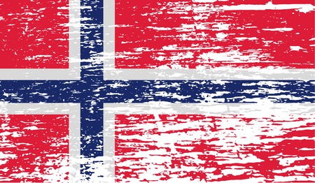 Flag of Norway with old texture. Vector illustrationのイラスト素材