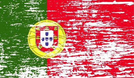 Flag of Portugal with old texture. Vector illustrationのイラスト素材