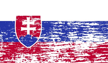 Flag of Slovakia with old texture. Vector illustrationのイラスト素材