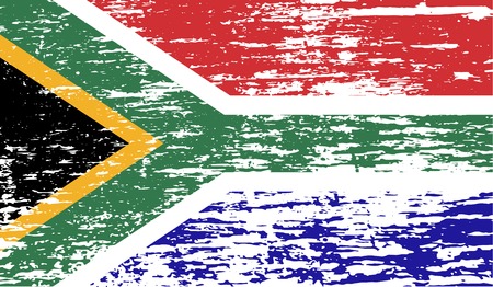 Flag of South Africa with old texture. Vector illustrationのイラスト素材