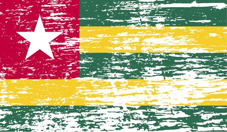 Flag of Togo with old texture. Vector illustrationのイラスト素材