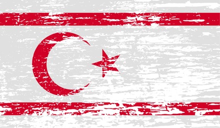 Flag of Turkish and Northern Cyprus with old texture. Vector illustrationのイラスト素材