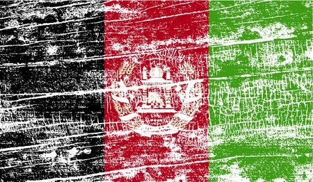 Flag of Afghanistan with old texture. Vector illustrationのイラスト素材