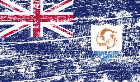 Flag of Anguilla with old texture. Vector illustrationのイラスト素材
