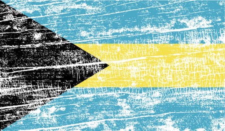 Flag of Bahamas with old texture. Vector illustrationのイラスト素材