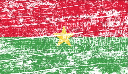 Flag of Burkina Faso with old texture. Vector illustrationのイラスト素材