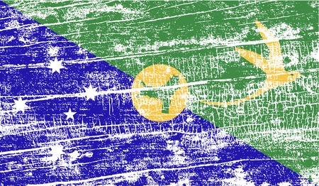 Flag of Christmas Island with old texture. Vector illustrationのイラスト素材