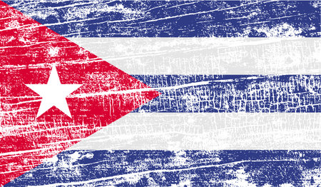 Flag of Cuba with old texture. Vector illustrationのイラスト素材
