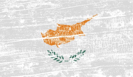 Flag of Cyprus with old texture. Vector illustrationのイラスト素材