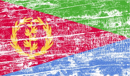 Flag of Eritrea with old texture. Vector illustrationのイラスト素材