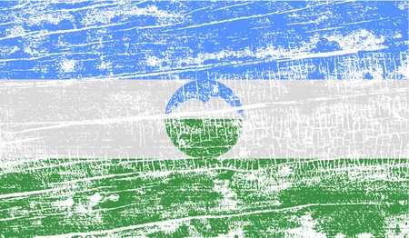 Flag of Kabardino-Balkaria with old texture. Vector illustrationのイラスト素材