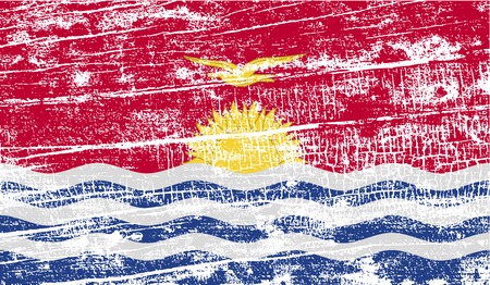 Flag of Kiribati with old texture. Vector illustrationのイラスト素材