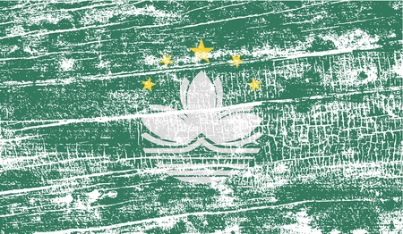 Flag of Macau with old texture. Vector illustrationのイラスト素材