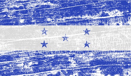 Flag of Honduras with old texture. Vector illustrationのイラスト素材
