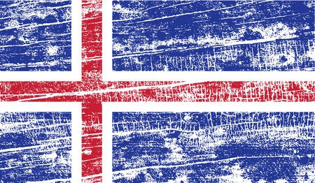 Flag of Iceland with old texture. Vector illustrationのイラスト素材