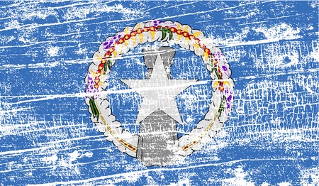 Flag of Mariana Islands with old texture. Vector illustrationのイラスト素材