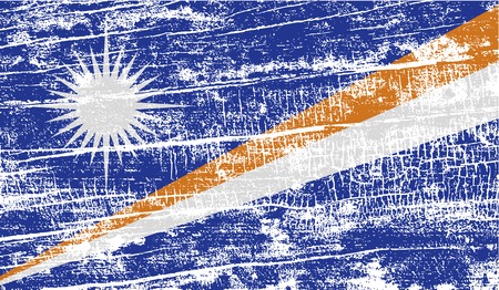 Flag of Marshall Islands with old texture. Vector illustrationのイラスト素材