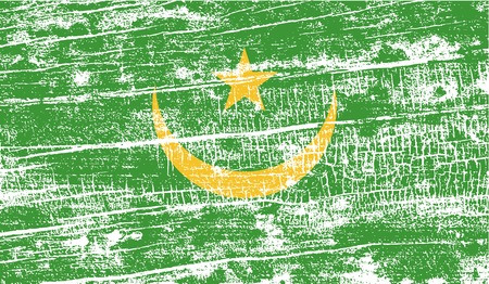 Flag of Mauritania with old texture. Vector illustrationのイラスト素材