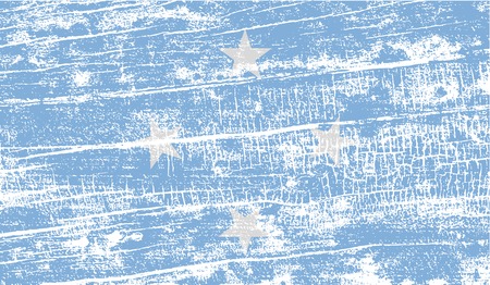 Flag of Micronesia with old texture. Vector illustrationのイラスト素材