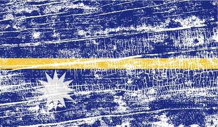 Flag of Nauru with old texture. Vector illustrationのイラスト素材