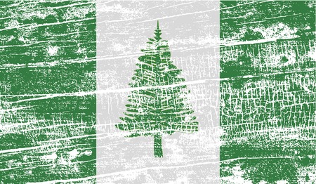 Flag of Norfolk Island with old texture. Vector illustrationのイラスト素材