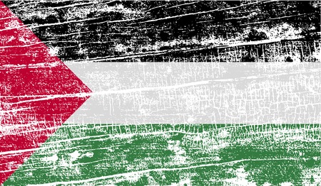 Flag of Palestine with old texture. Vector illustrationのイラスト素材