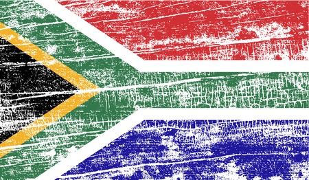 Flag of South Africa with old texture. Vector illustrationのイラスト素材