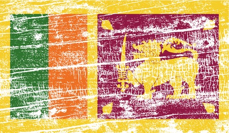 Flag of Sri Lanka with old texture. Vector illustrationのイラスト素材