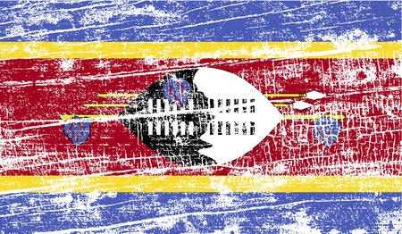 Flag of Swaziland with old texture. Vector illustrationのイラスト素材