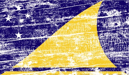 Flag of Tokelau with old texture. Vector illustrationのイラスト素材