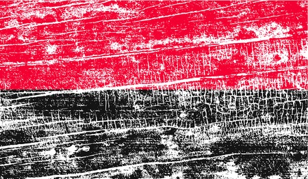 Flag of ukrainian nationalists OUN-UPA with old texture. Vector illustrationのイラスト素材